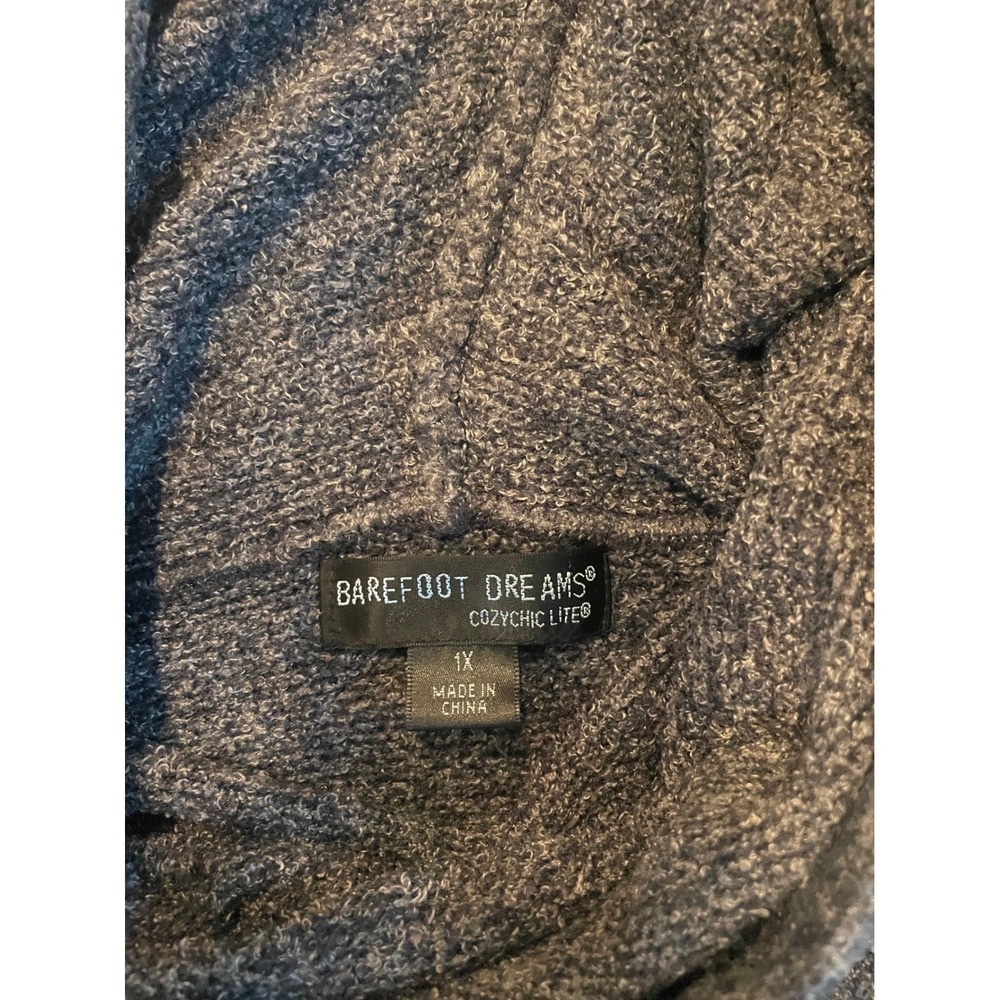 Barefoot Dreams CozyChic Life Heathered Gray Pullover Hoodie‎ 1X - Picture 2 of 2